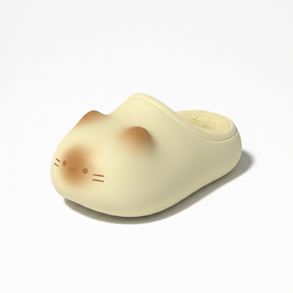 발바닥연구소 꾹꾹슬리퍼 - 탄 고양이