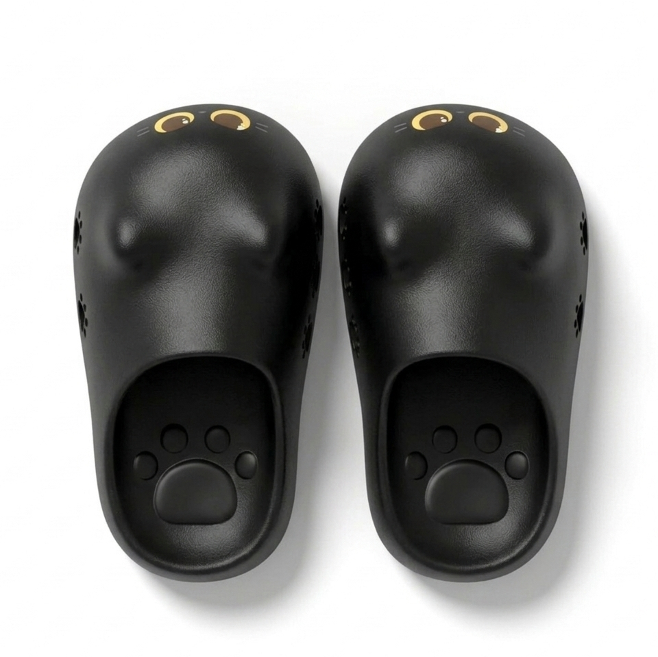 발바닥연구소 꾹꾹슬리퍼 - 탄 고양이